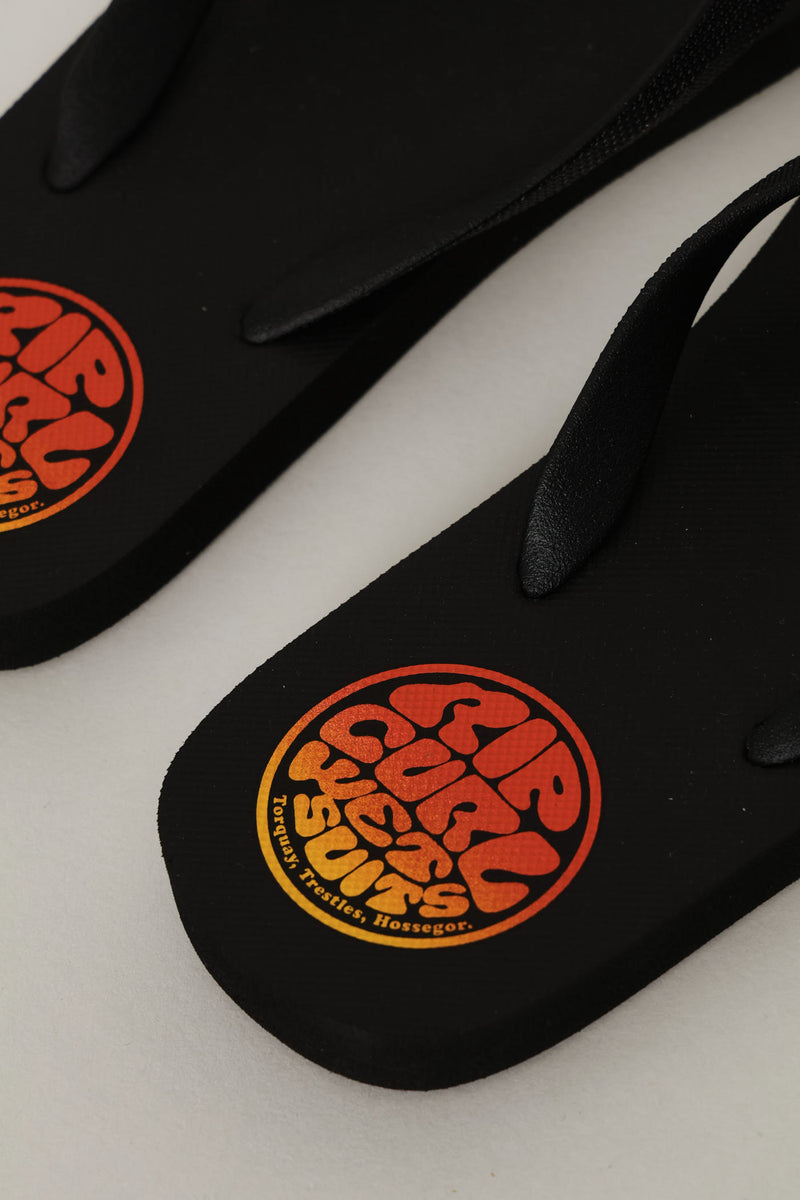 Icons Of Surf Bloom Flip Flop - Black/Orange