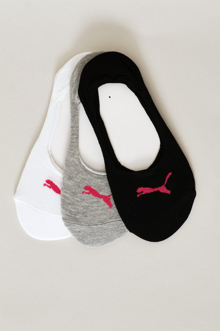 3 Pack Invisible Sock - Black/White/Grey