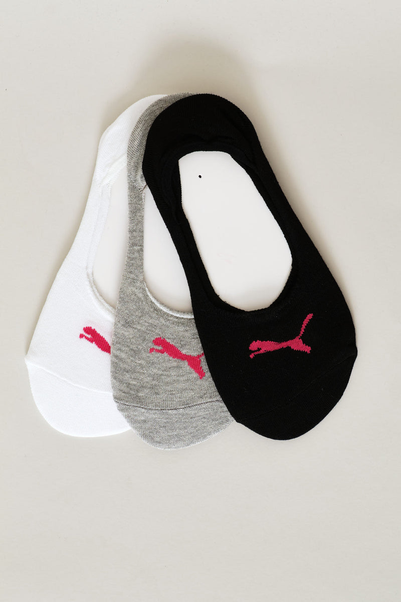 3 Pack Invisible Sock - Black/White/Grey