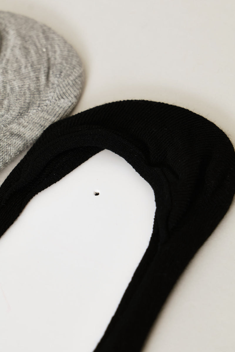 3 Pack Invisible Sock - Black/White/Grey