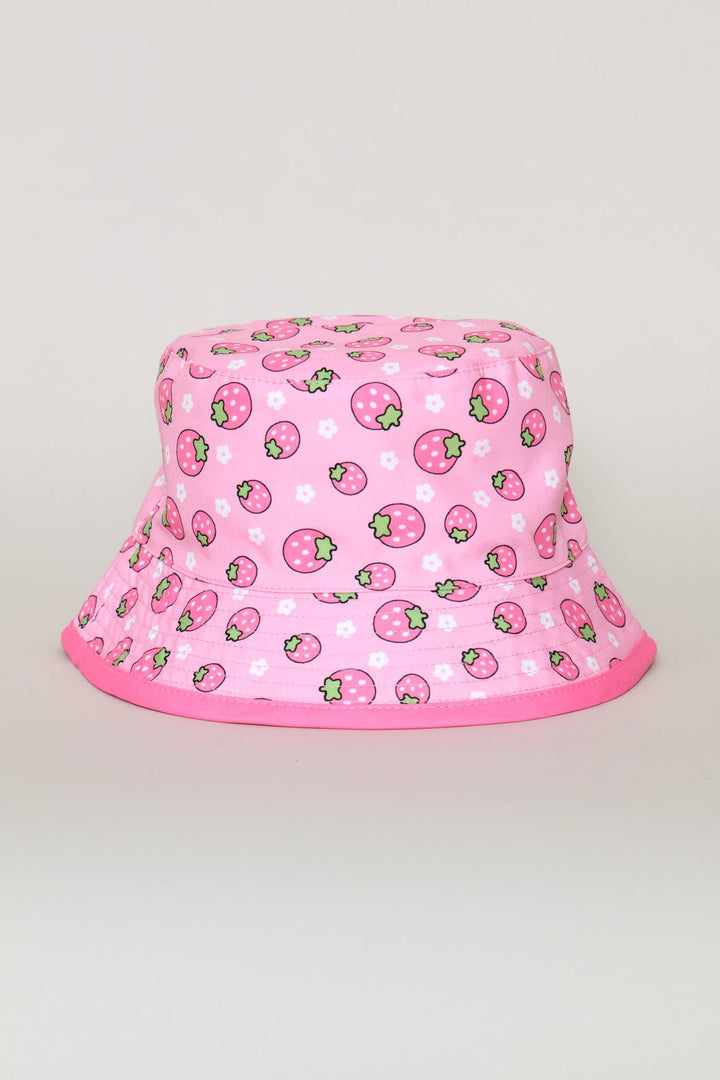 Pre-Girls Strawberry Bucket Hat - Pink