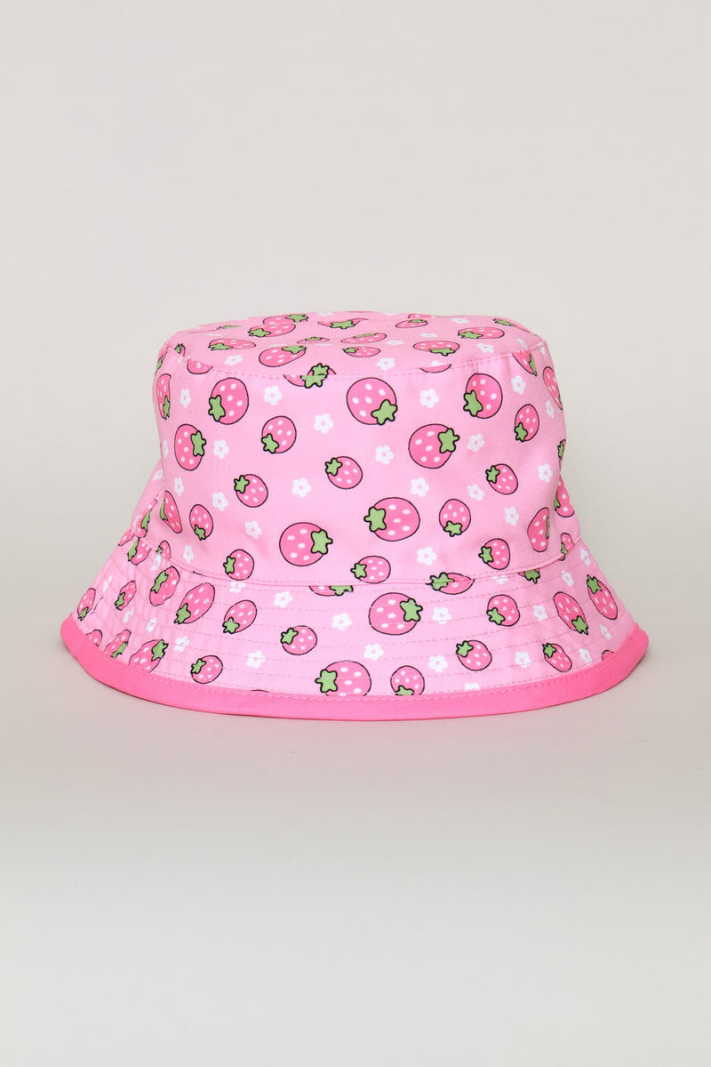 Pre-Girls Strawberry Bucket Hat - Pink