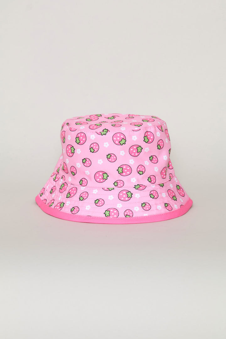 Pre-Girls Strawberry Bucket Hat - Pink