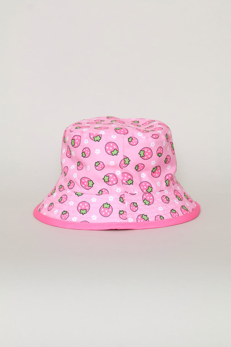 Pre-Girls Strawberry Bucket Hat - Pink