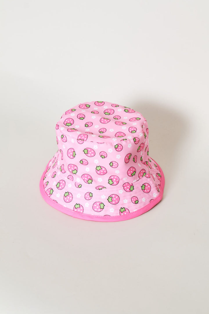 Pre-Girls Strawberry Bucket Hat - Pink