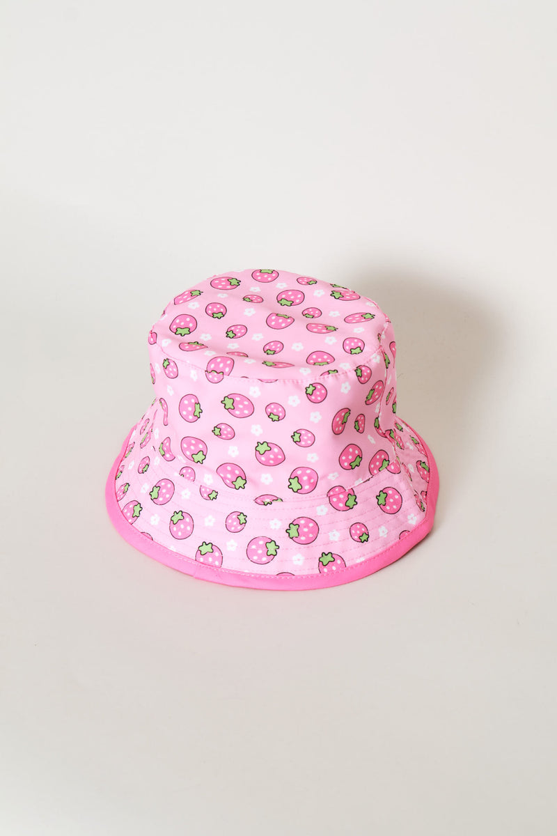 Pre-Girls Strawberry Bucket Hat - Pink
