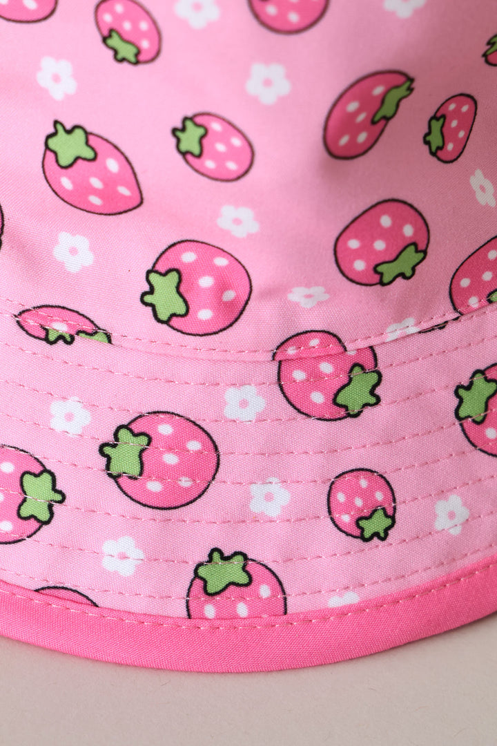 Pre-Girls Strawberry Bucket Hat - Pink