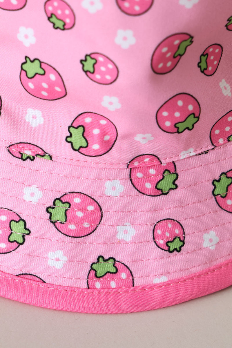 Pre-Girls Strawberry Bucket Hat - Pink