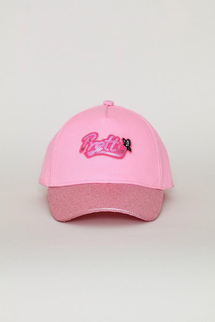 Pre-Girls Glitter Sequin Cap - Pink