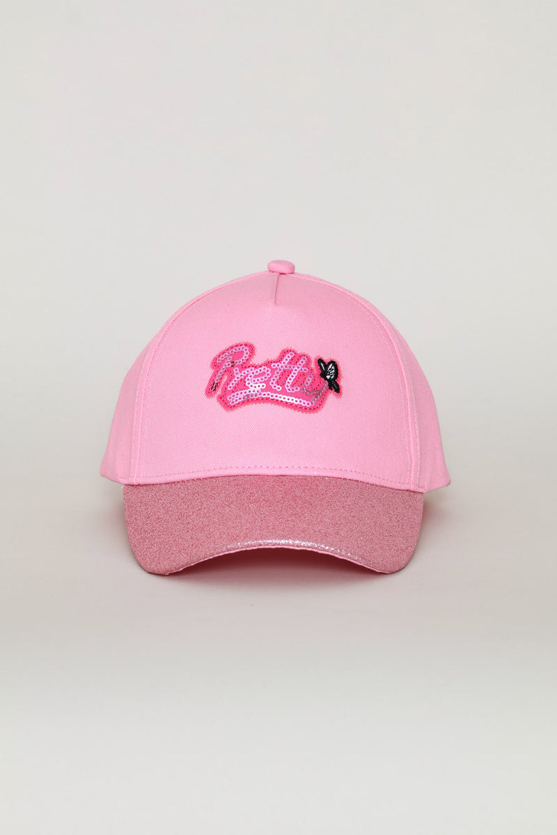 Pre-Girls Glitter Sequin Cap - Pink