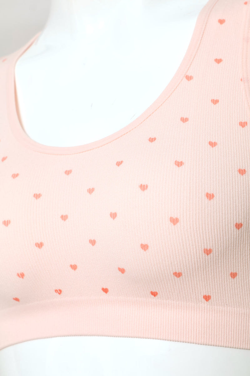Girls 2 Pack Ribbed Seamless Racerback Bras - Pink/White