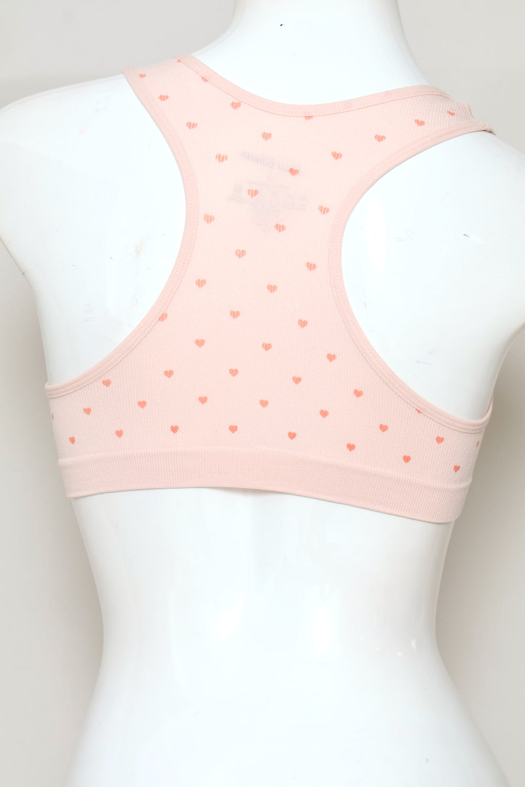 Girls 2 Pack Ribbed Seamless Racerback Bras - Pink/White