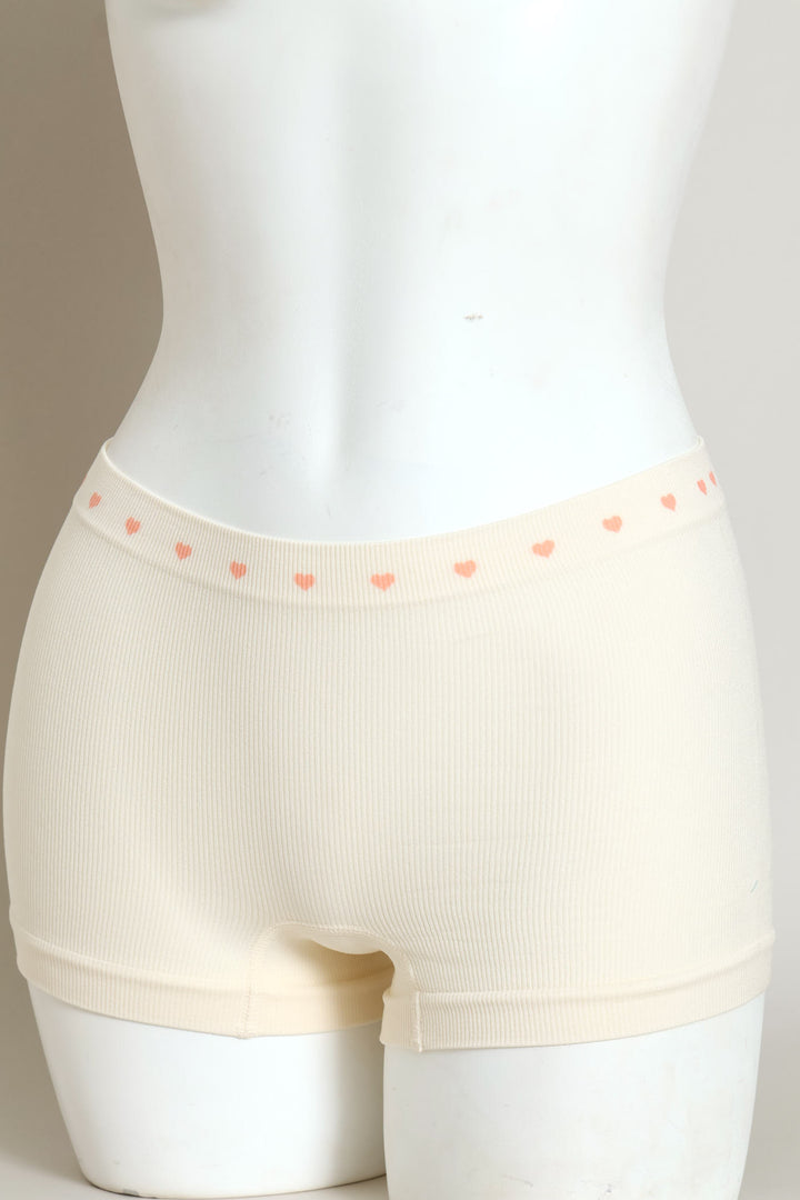 Girls 2 Pack Ribbed Seamless Boyleg Panties - Pink/White