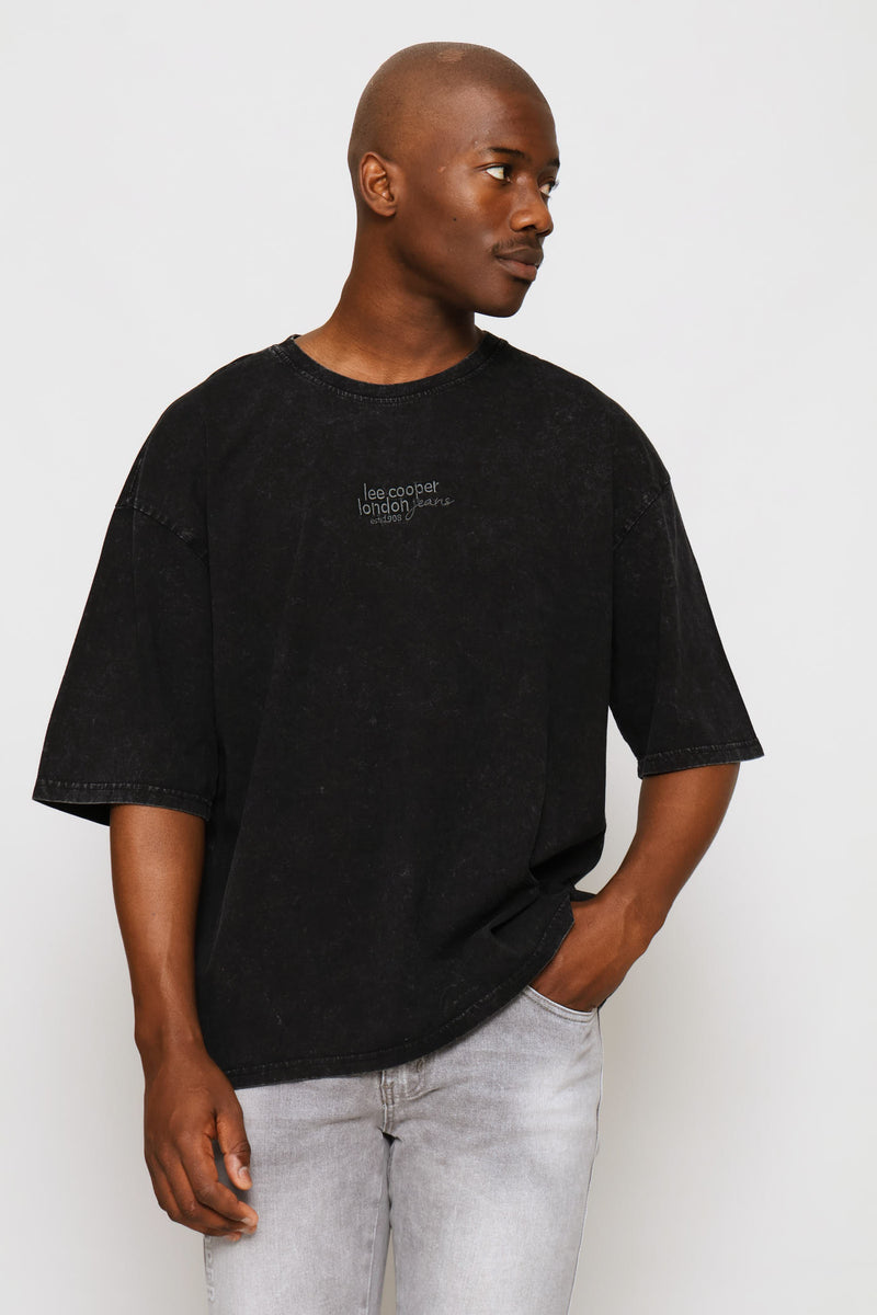 Augustine Acid Wash Tee - Black