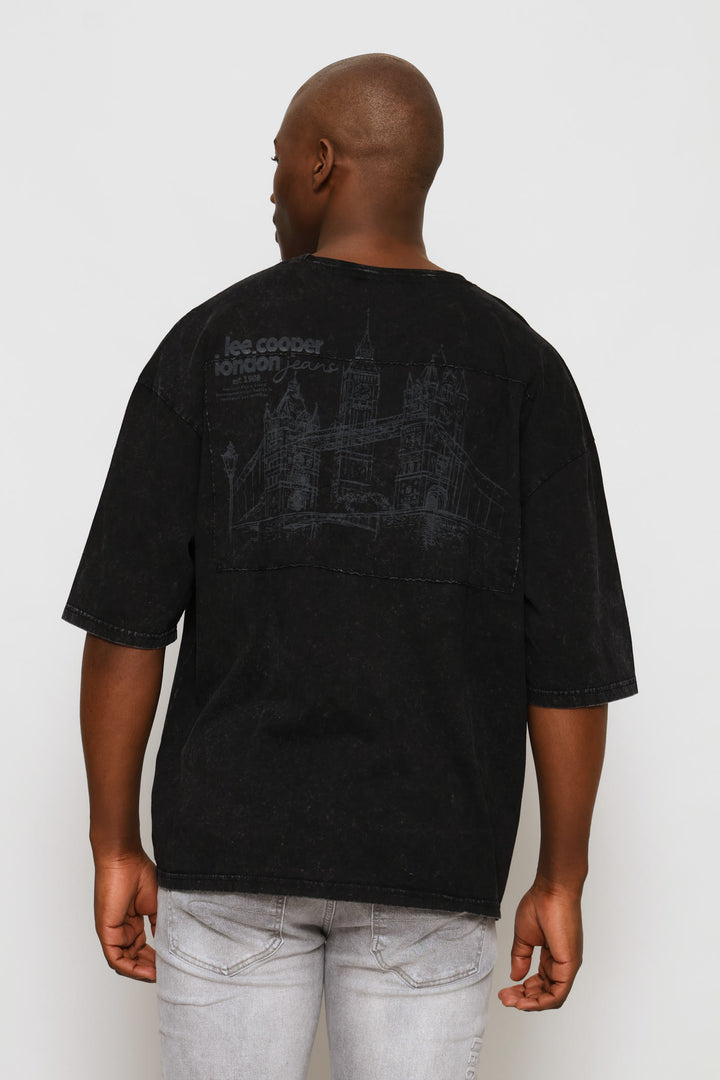 Augustine Acid Wash Tee - Black