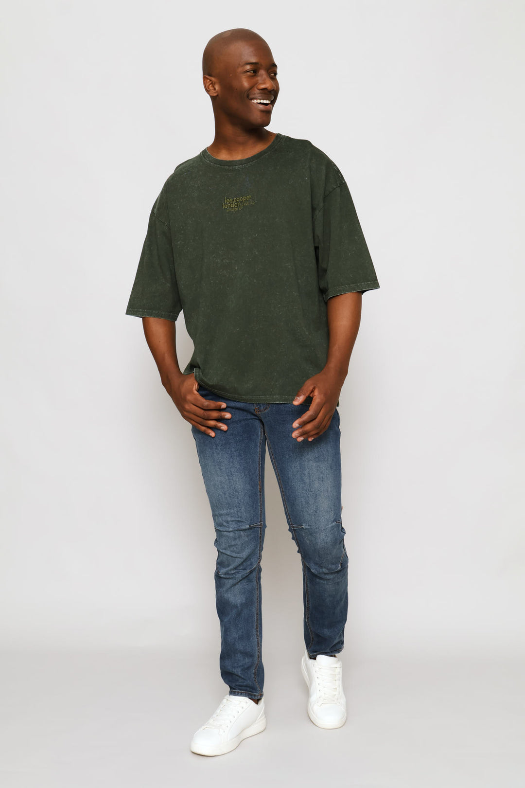Augustine Acid Wash Tee - Dark Green