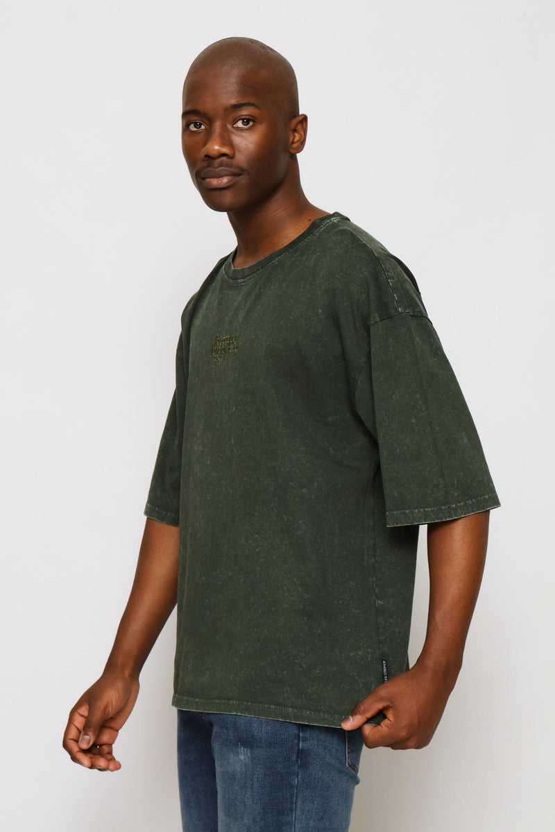 Augustine Acid Wash Tee - Dark Green
