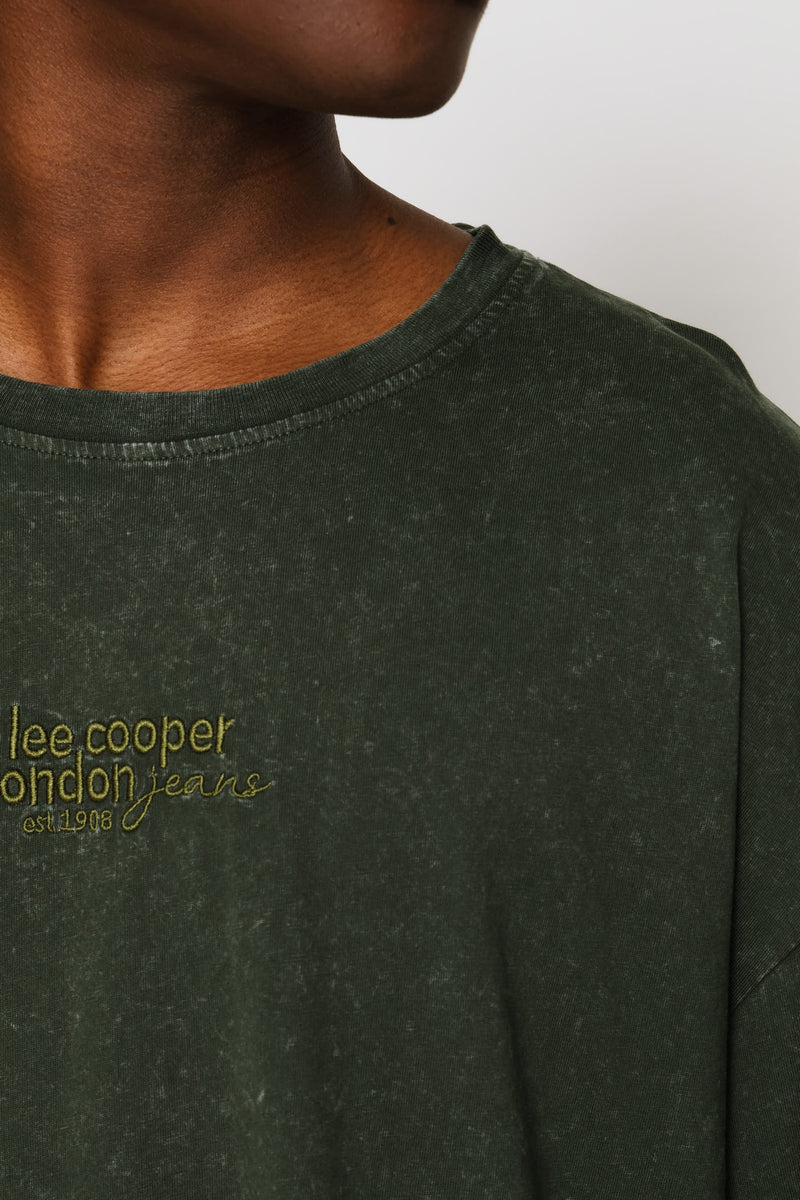 Augustine Acid Wash Tee - Dark Green
