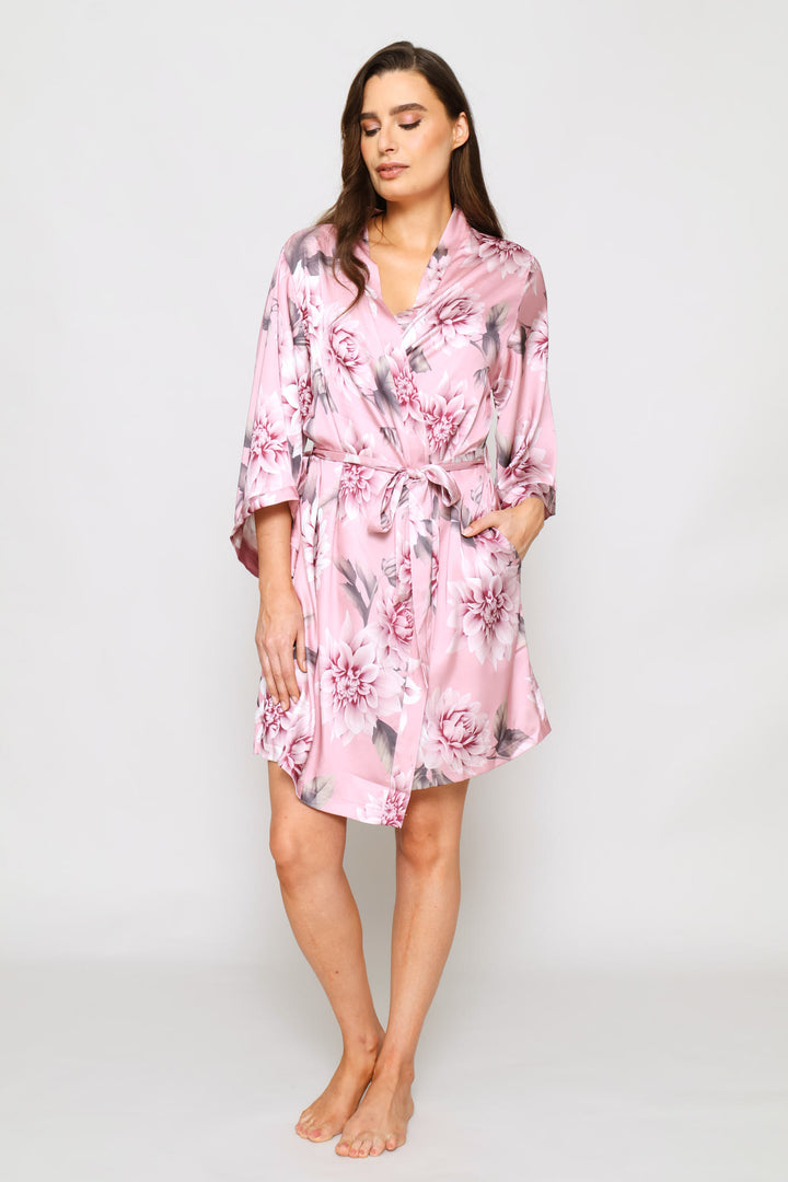 Satin Gown & Chemise Set - Dusty Pink