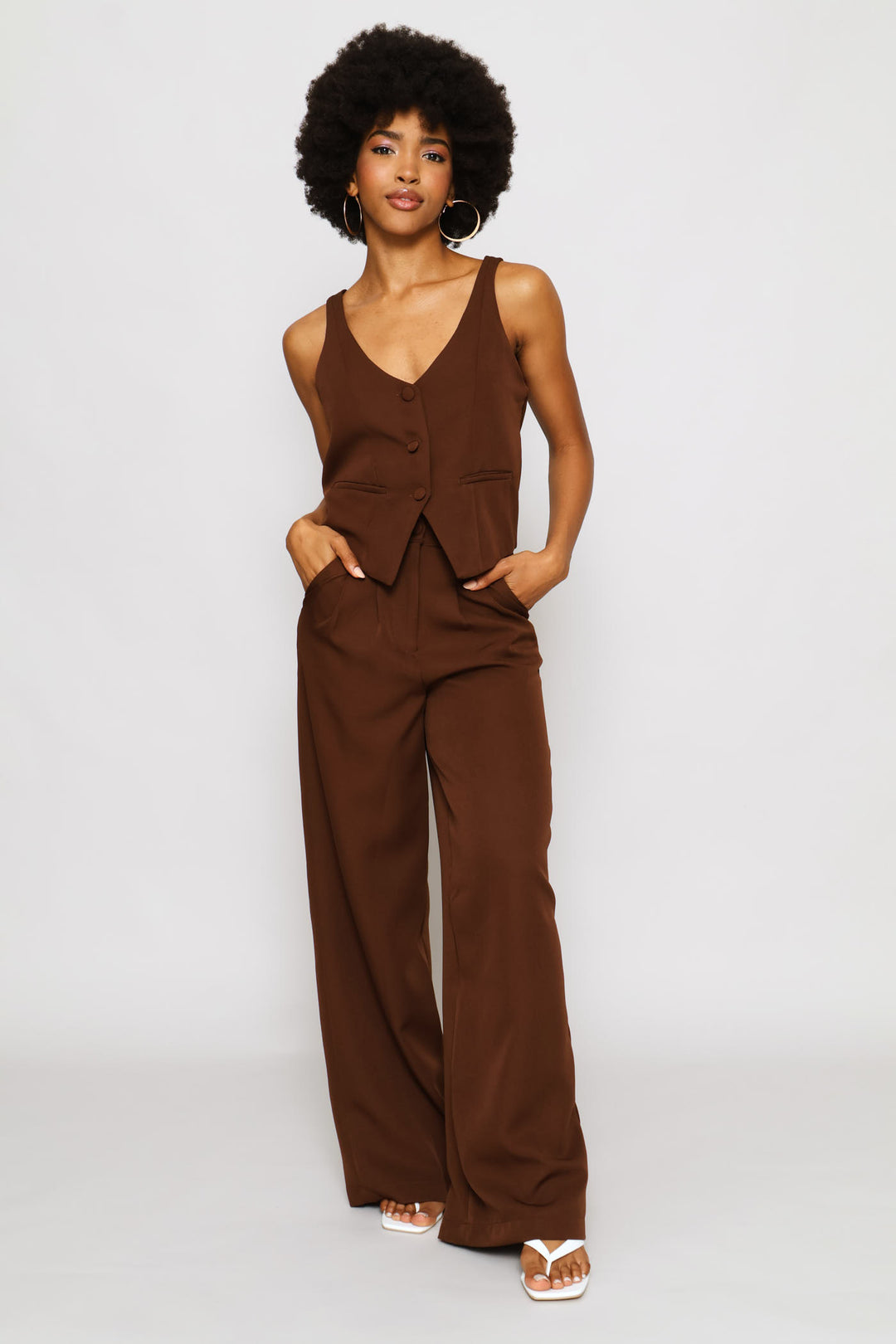 Pleated Trouser - Chocolate
