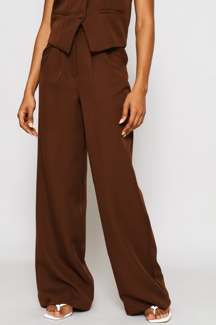 Pleated Trouser - Chocolate