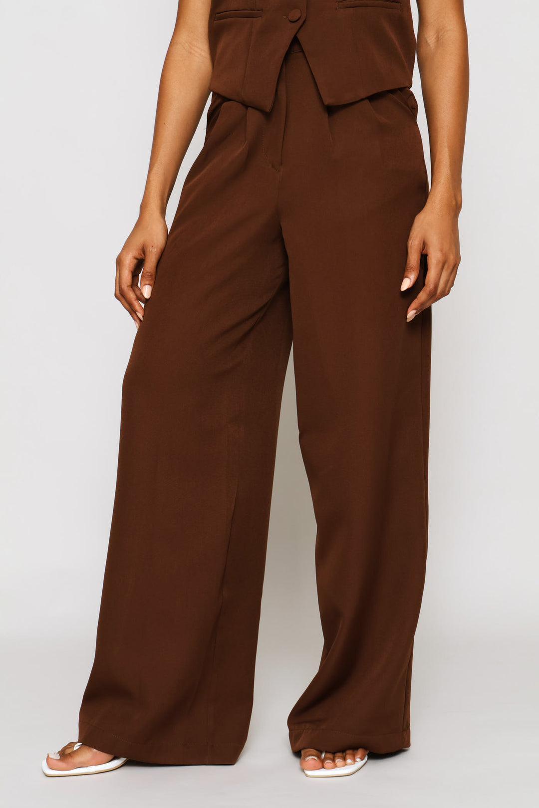 Pleated Trouser - Chocolate
