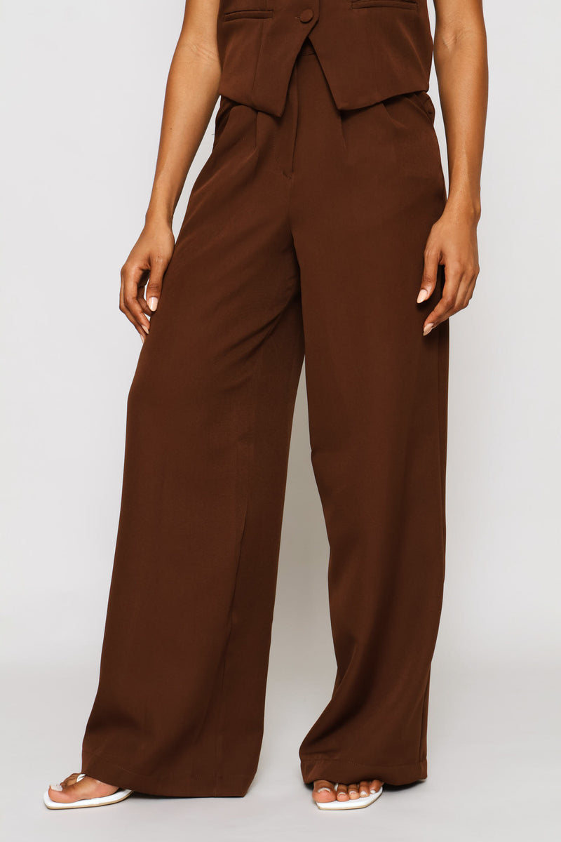 Pleated Trouser - Chocolate