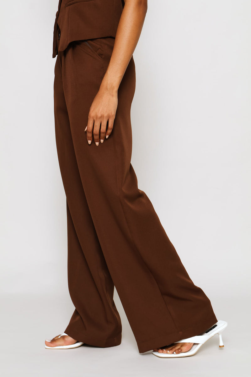 Pleated Trouser - Chocolate