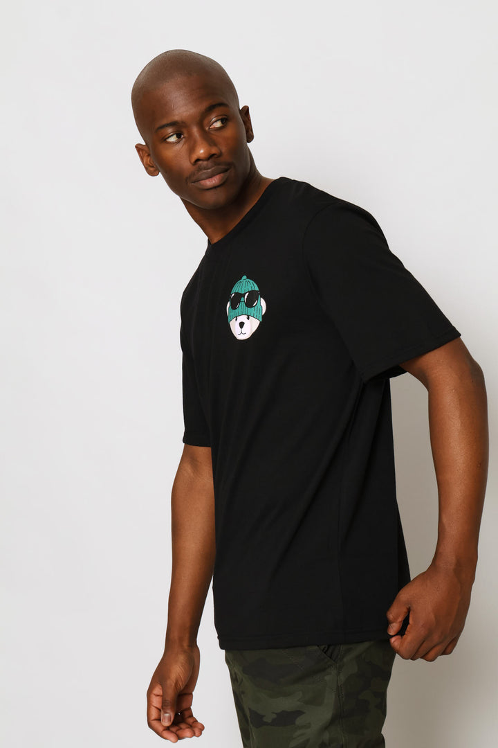 Teddy Print Tee - Black