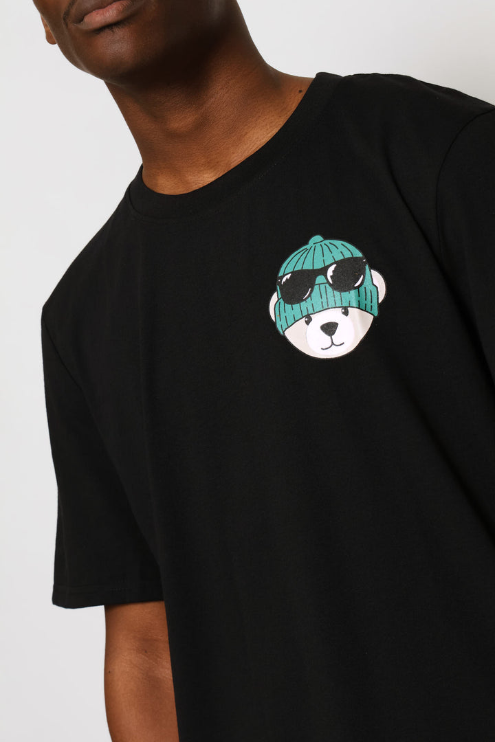 Teddy Print Tee - Black