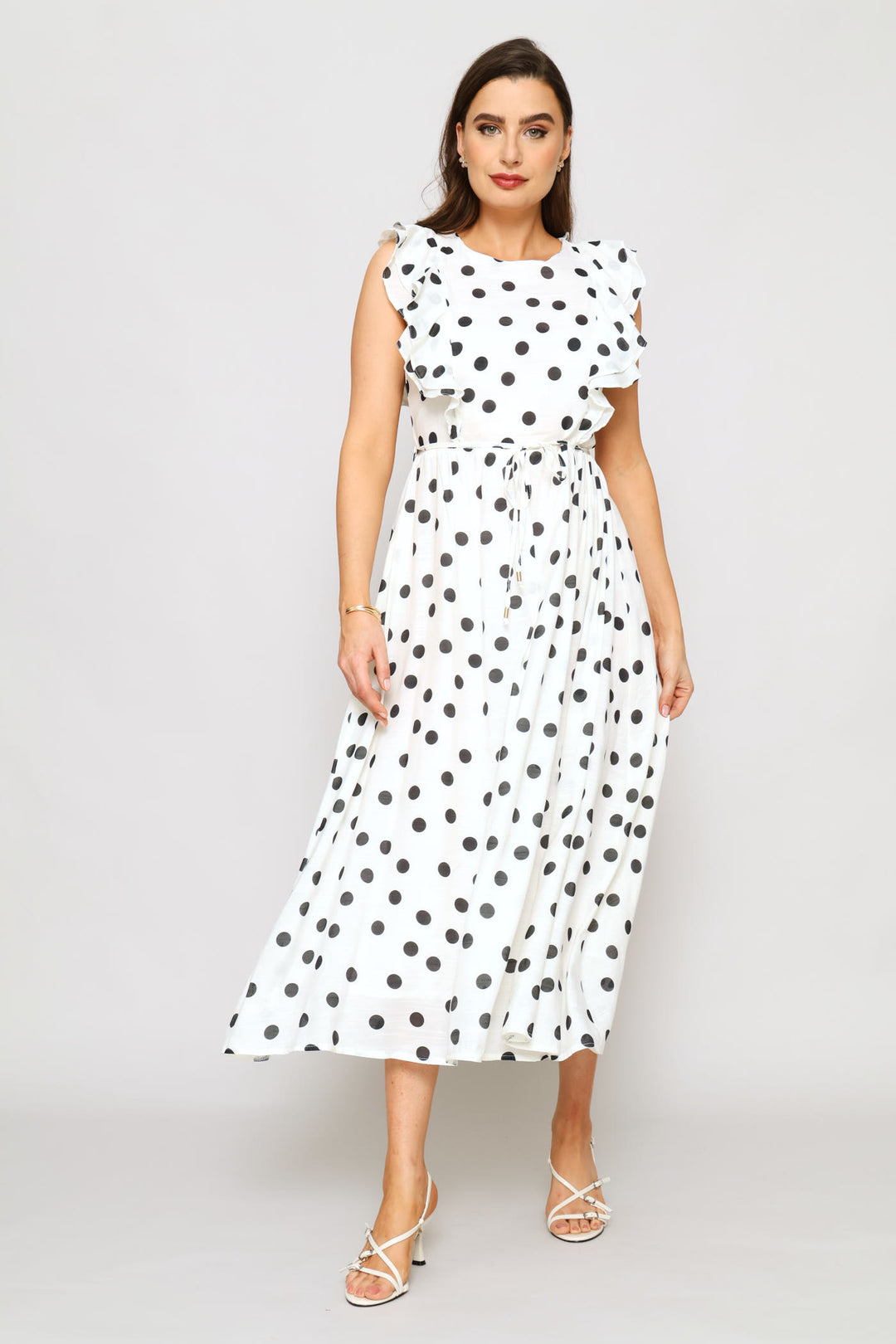 Ruffled Statement Tea Dress - Cream