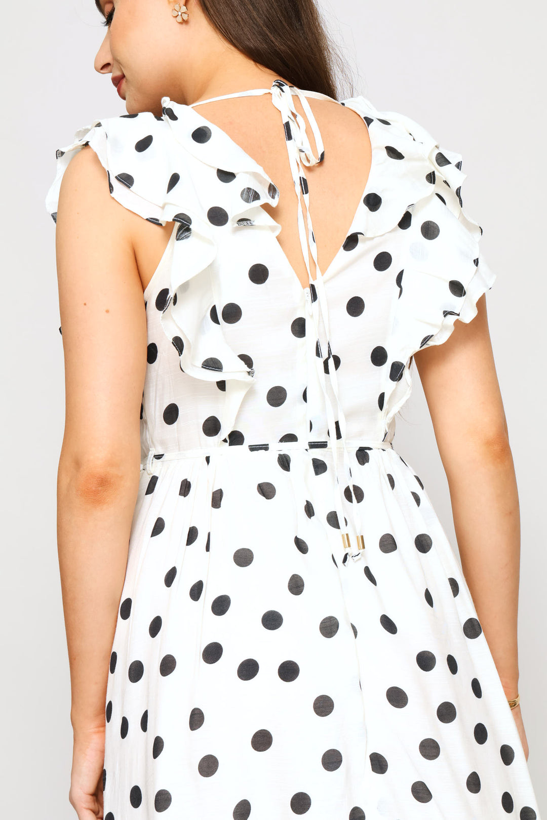 Ruffled Statement Tea Dress - Cream