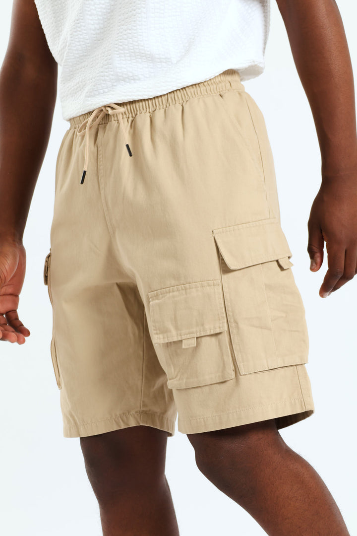 Double Cargo Pocket Short - Khaki