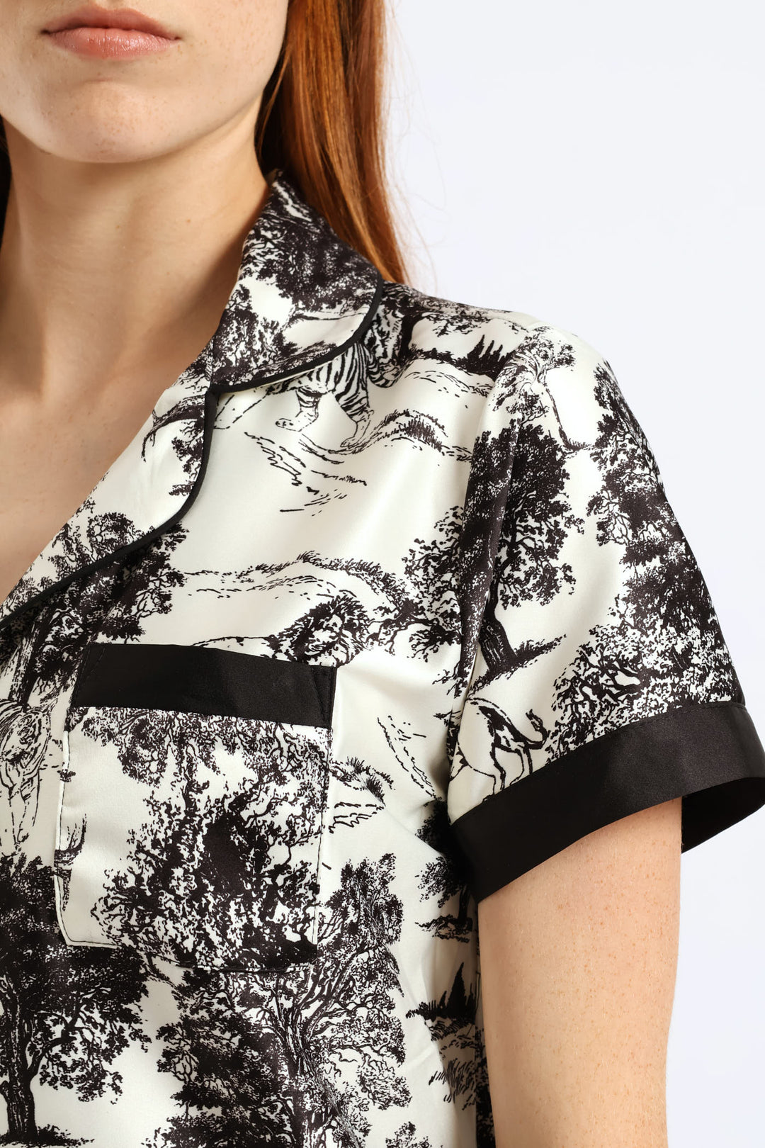 Jungle Button Through & Short Set - Black/White