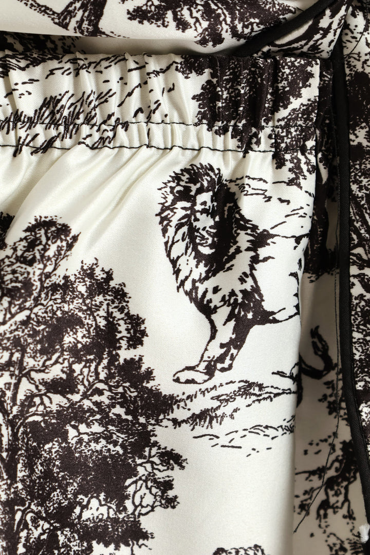 Jungle Button Through & Short Set - Black/White