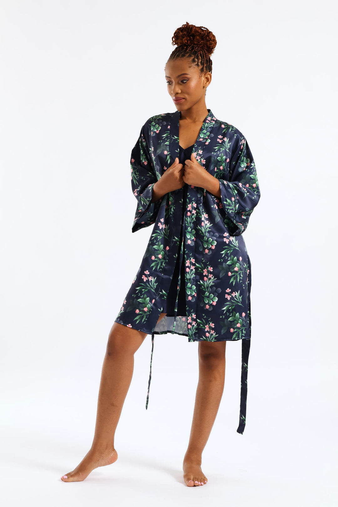 Colour Buds Gown & Chemise Set - Navy