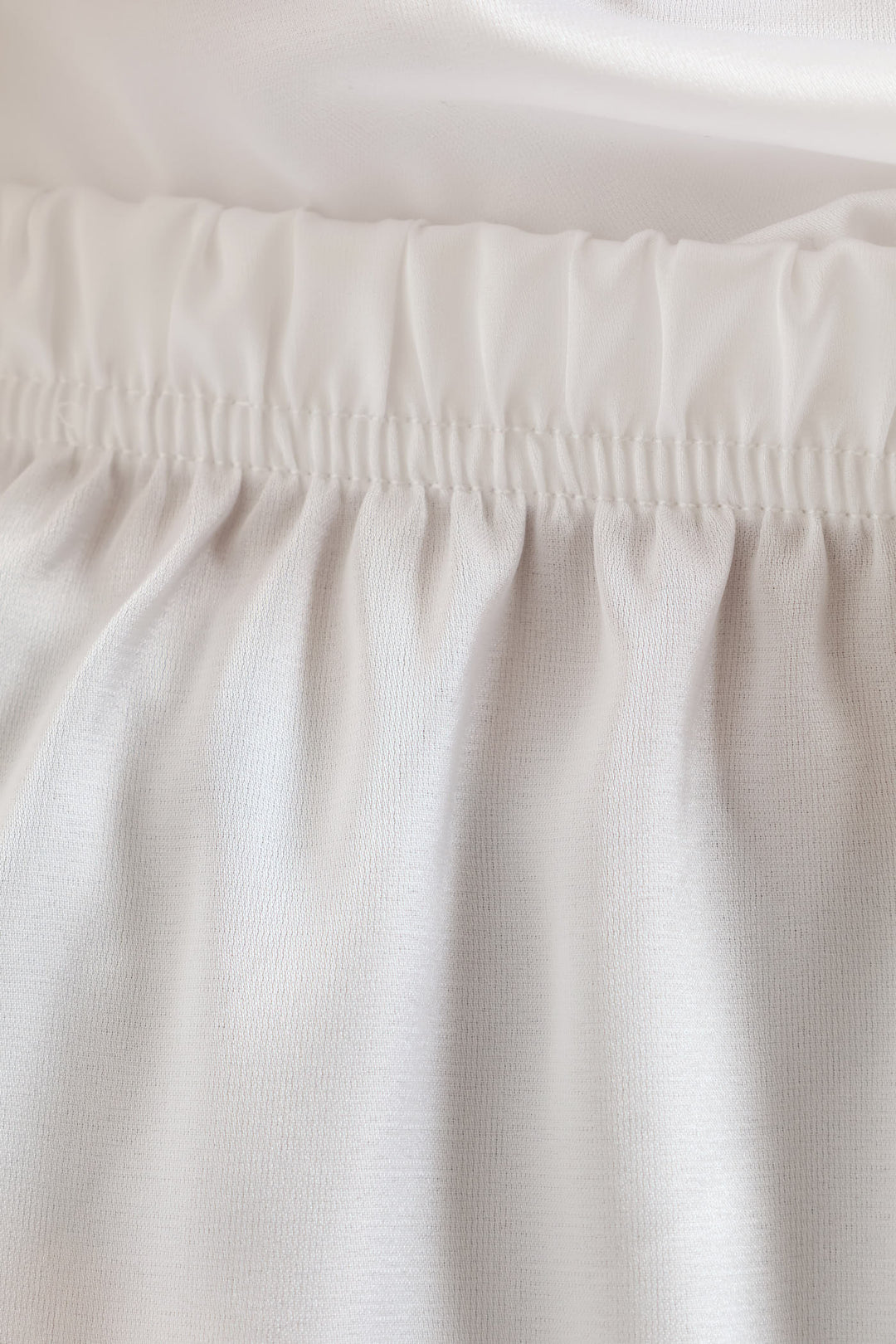 Lace Trim Satin Cami & Short Set - White