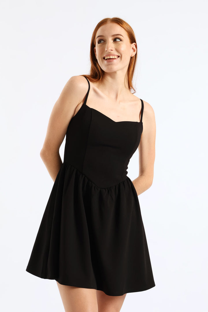 Scuba Mini Dress - Black