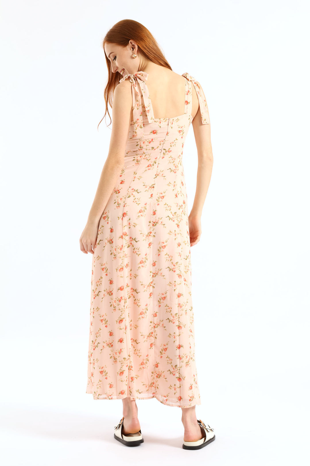 Natural Waist Maxi Dress - Pink