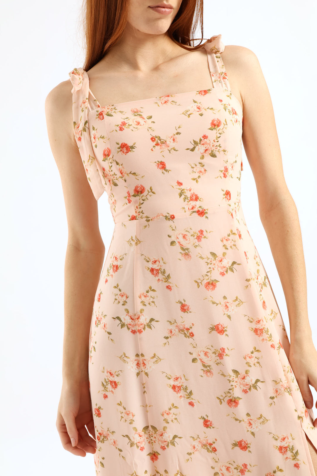 Natural Waist Maxi Dress - Pink