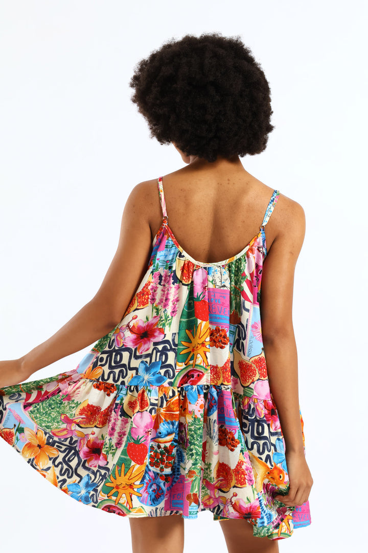 Holiday Drop Waist Boxy Dress - Multi