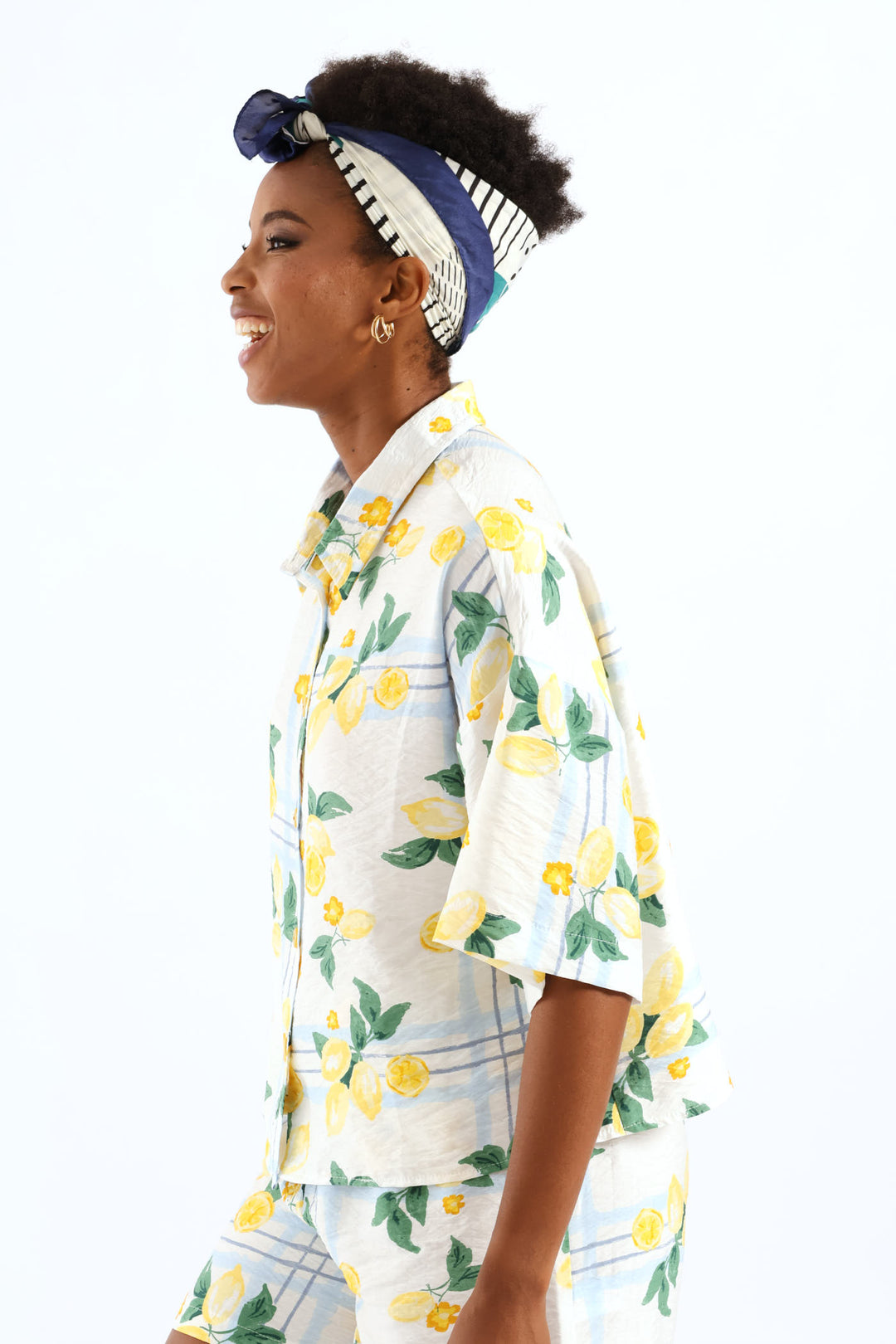 Pocket Boxy Relaxed Shirt - White/Light Blue