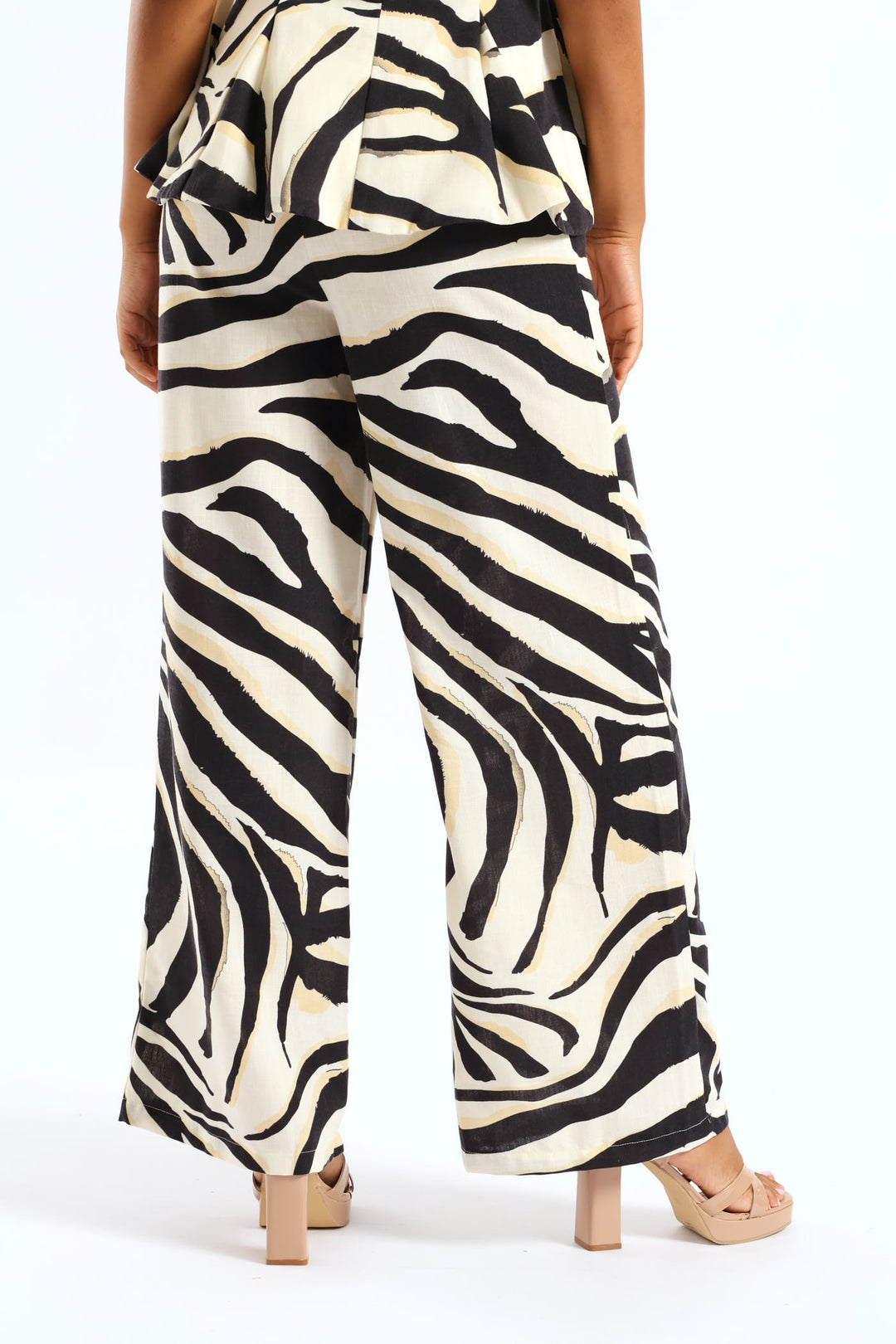 Volume Wide Leg Zebra Trouser - Black/Cream