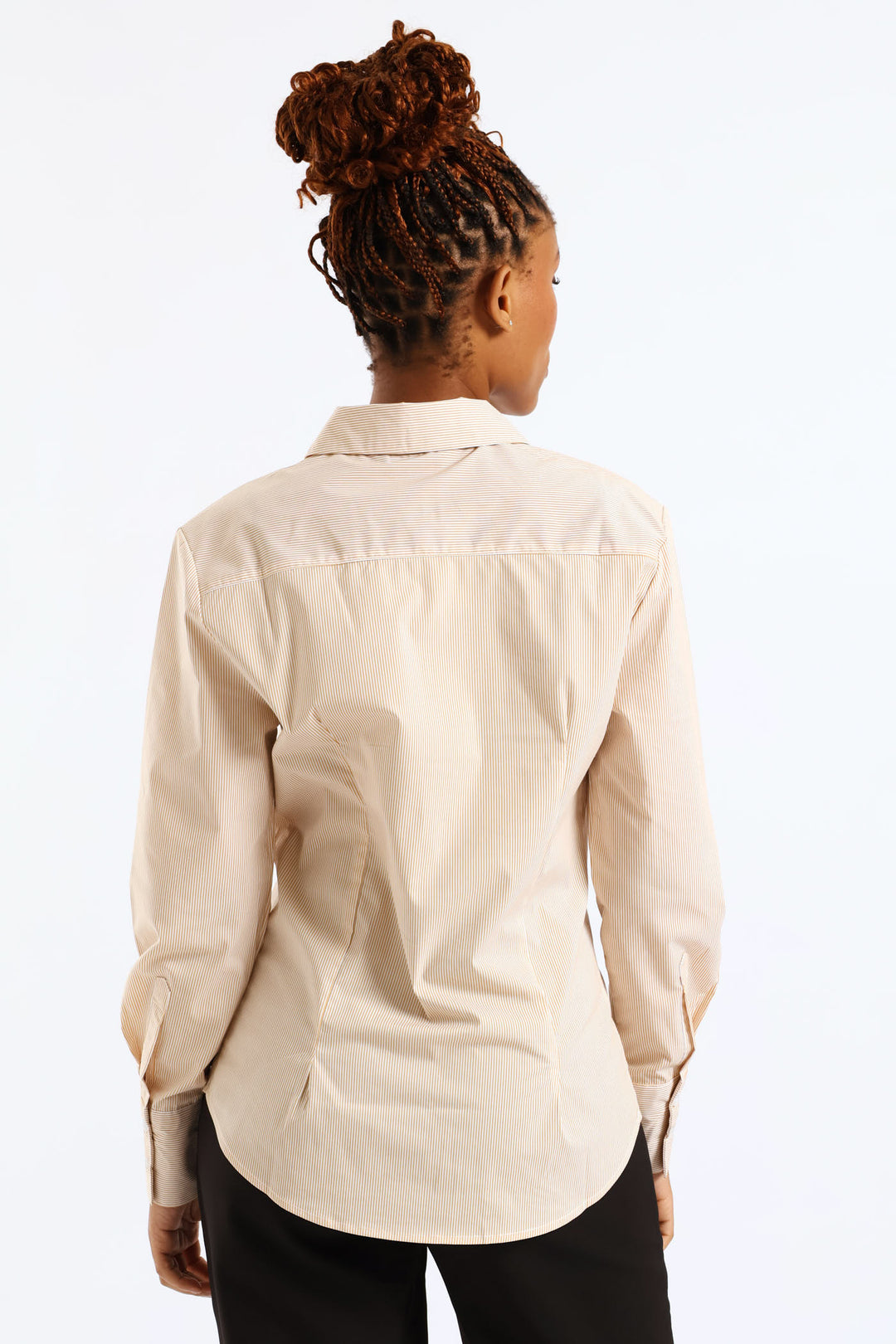 Classic Formal Stripe Shirt - Beige/White