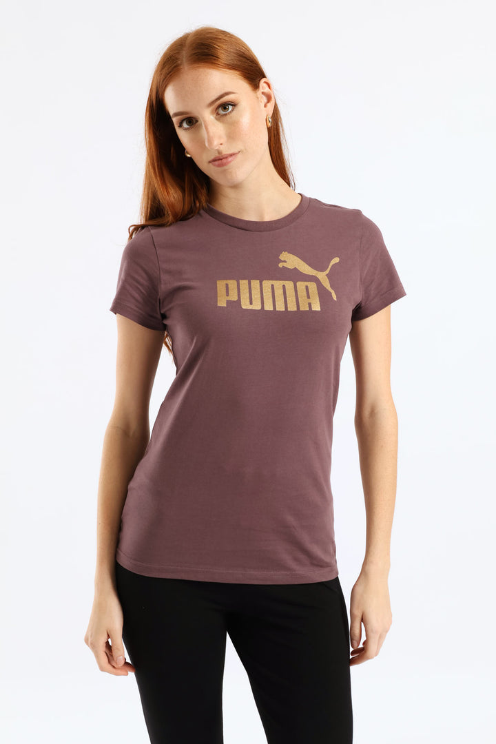 Metallic No. 1 Logo Tee - Mauve
