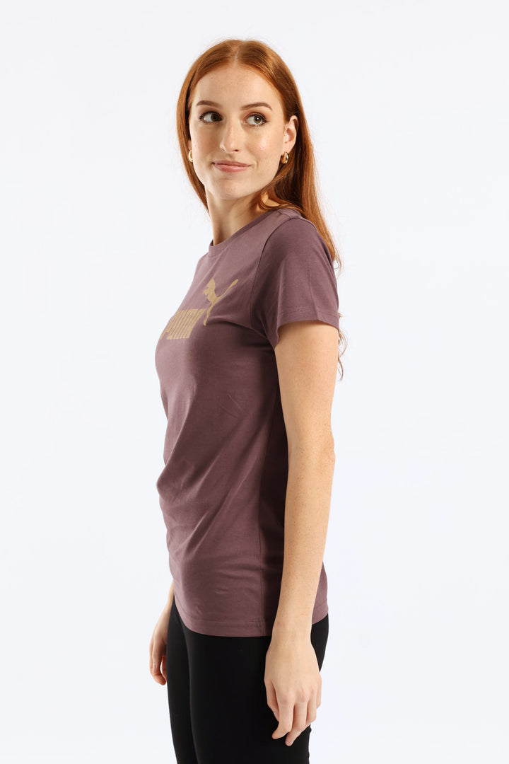 Metallic No. 1 Logo Tee - Mauve