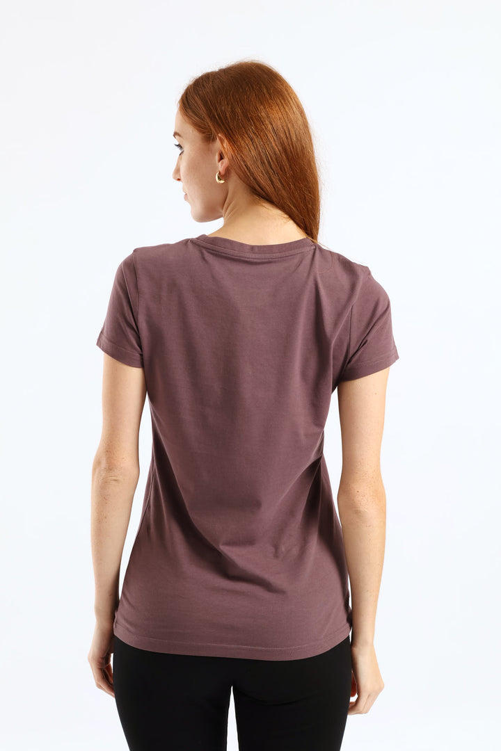 Metallic No. 1 Logo Tee - Mauve