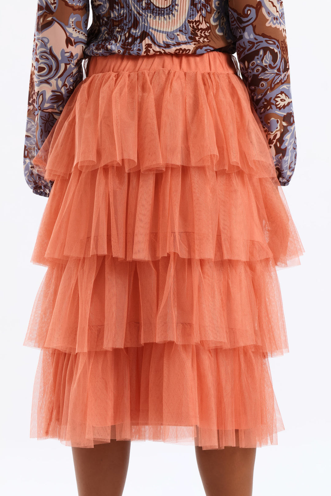 Rara Tiered Midi Skirt - Blush