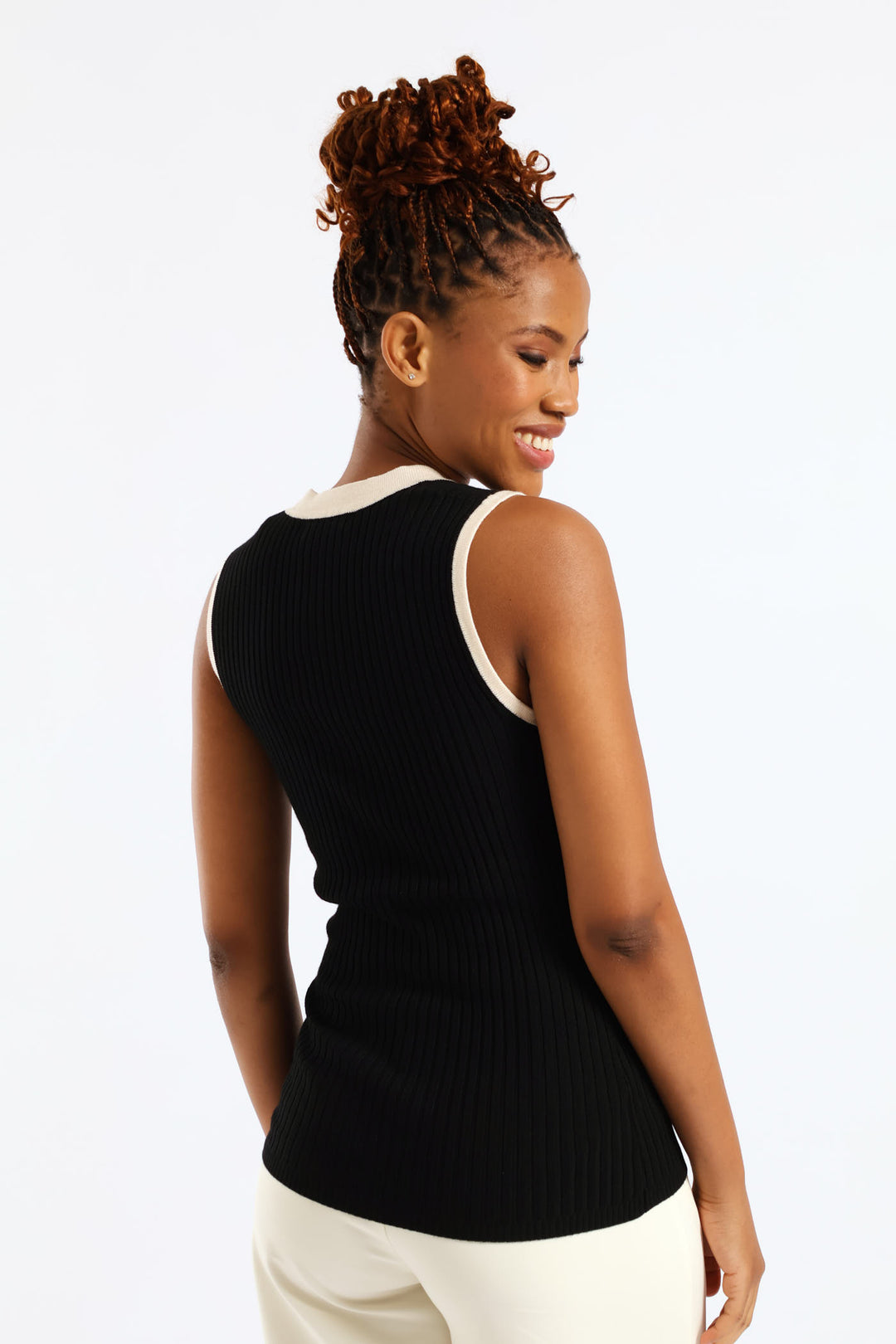 Contrast Monochrome Waistcoat - Black/Cream