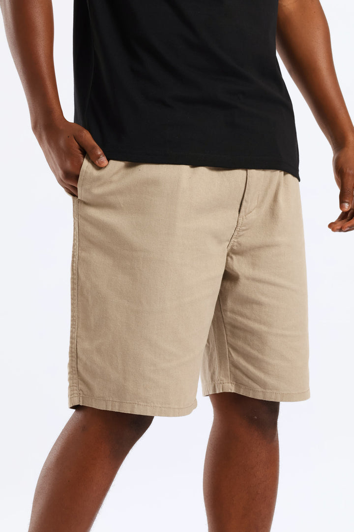 Linen Shorts - Brown